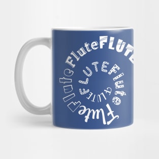 Flute Spiral White Text Mug